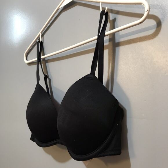 Wear Everywhere Super Push-Up Bra by Victoria's Secret PINK 32 C Black - Picture 2 of 6